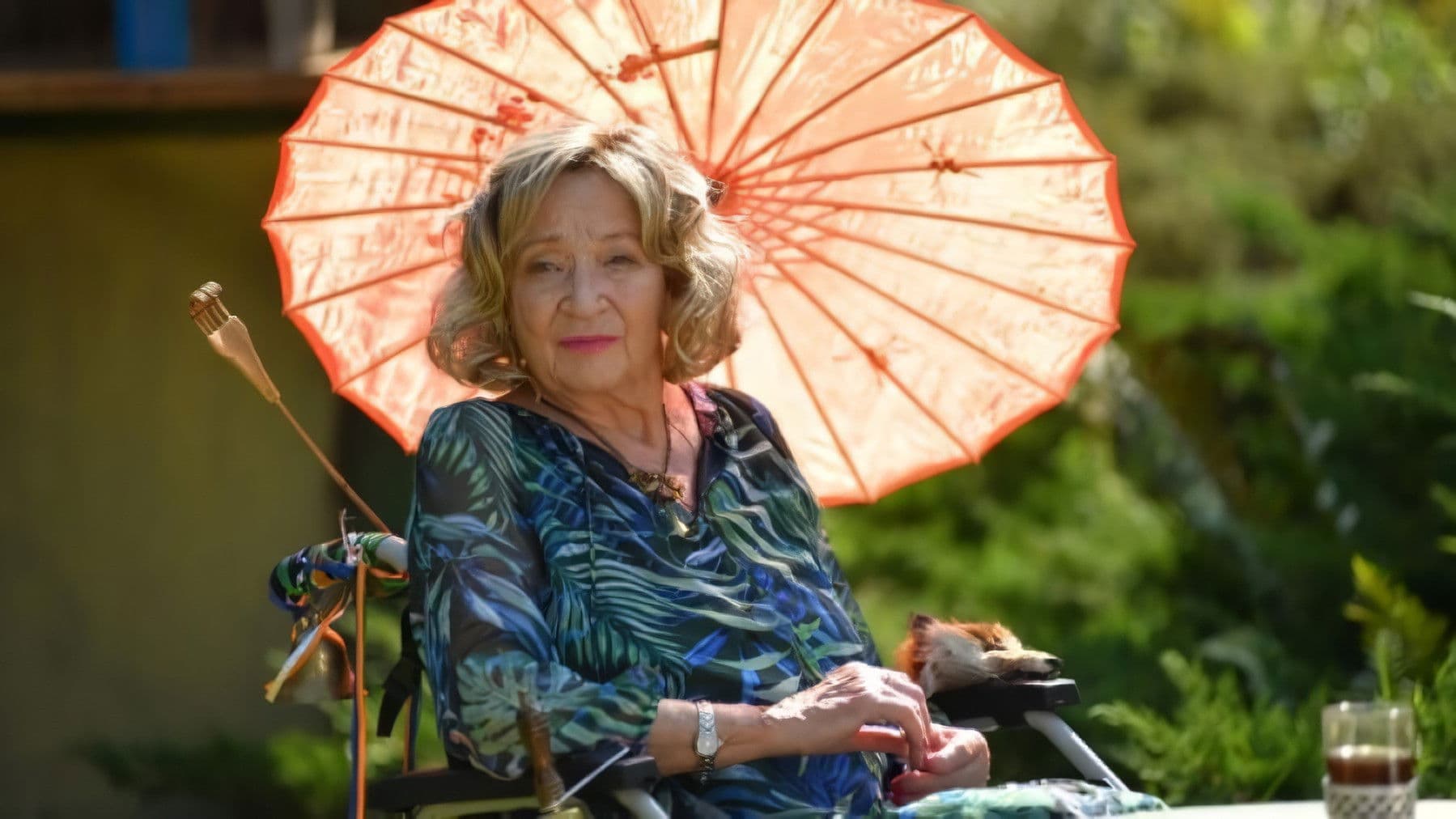 Stara kobieta wysiaduje